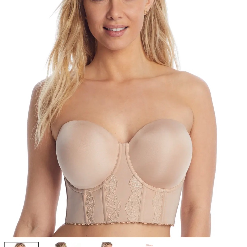 Elegant Strapless Beige Bra